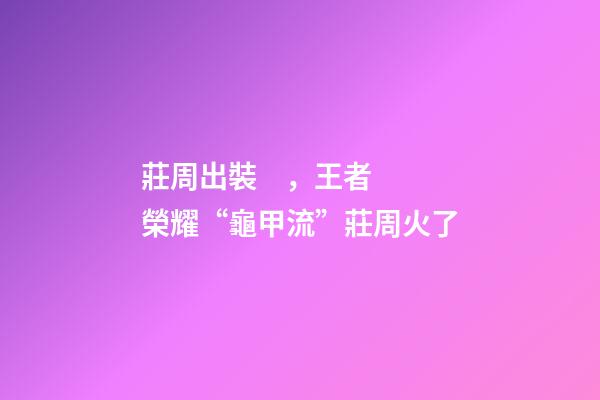 莊周出裝，王者榮耀“龜甲流”莊周火了-第1張-觀點-玄機派